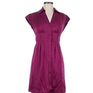 INC International Concepts Magenta Mini 100% Silk Shirtdress – Size 6